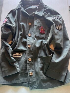 VINTAGE ARMY JACKET WITH PATCHES
